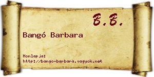 Bangó Barbara névjegykártya